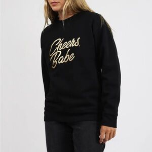 Brunette The Label Black “Cheers Babe” Sweatshirt